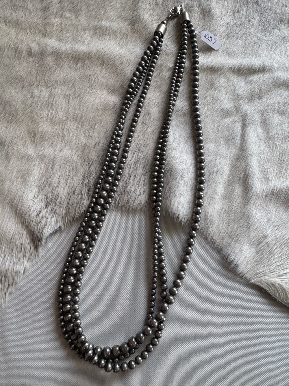 Native American Three Strand Navajo Pearl Beaded Necklace